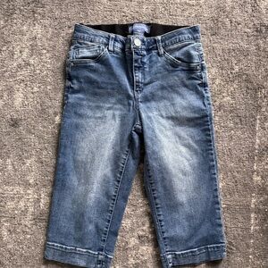 Democracy Blue Denim Cropped Shorts